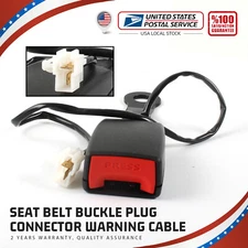 Driver Passenger Front Seat Belt Buckle Socket Plug Connector w/Warning Cable US