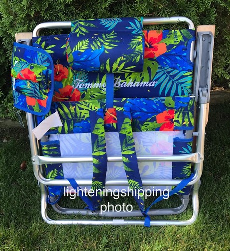 TOMMY BAHAMA Classic Backpack Beach Chair PREMIUM QUALITY (HIBISCUS FLOWERS) NEW - Picture 3 of 9
