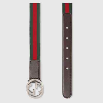 NWT NEW Gucci girls boys GRG or BRB web belt with GG buckle M L