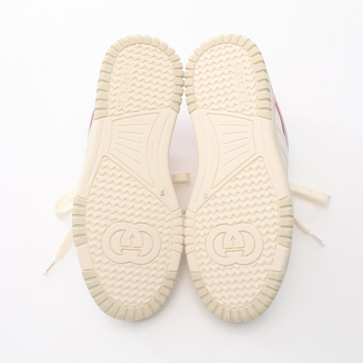 GUCCI Re-web sneakers #37 785728 leather Fabric White Pink