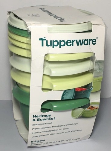 Tupperware 8pc (set of 4) Heritage Food Storage Container Set