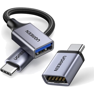 USB C auf USB 2 Stück Adapter - Max 10 Gbps, Kompatibel mit iPhone & Huawei