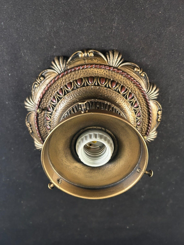 1920-30s Moe Bridges flush mount fixture, original shade - Picture 7 of 11