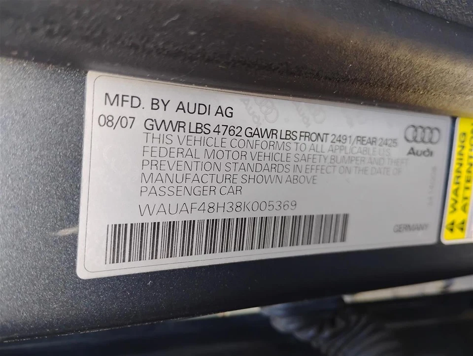Used Tire Pressure Monitoring System (TPMS) Control Mod fits: 2008 Audi A4 Suspe - Image 4 of 4