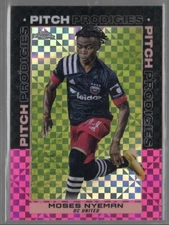 2021 Topps Chrome Moses Nyeman Pitch Prodigies Pink X-Fractor #176 D.C. United