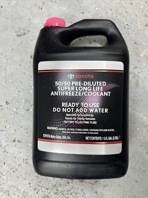TOYOTA 50/50 PRE-DILUTED SUPER LONG LIFE ANTIFREEZE/COOLANT ~ 1 GAL.