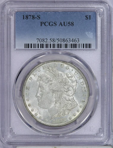 1878-S Morgan Silver Dollar $1 PCGS AU58