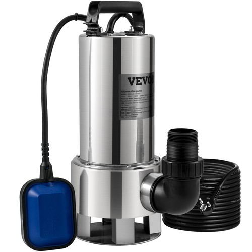 VEVOR Pompa Sommersa Elettrica da Drenaggio per Acqua Sporca 1300W da Giardino - Imagen 9 de 12