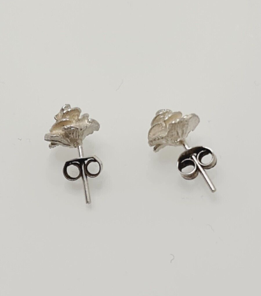 Gorgeous Solid Rose Stud Earrings 925 Solid Silve… - image 10