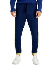 Club Rom Side Stripe Drawstring Waist Men's Jogger Sweatpants XXL NWT Laser Blue