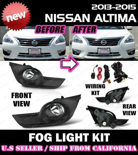 For NISSAN ALTIMA 13 14 15 Fog Light Driving Lamp Kit w/ switch wiring