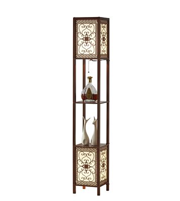 Artiva USA Infinity Heart Shelf Floor Lamp, Dark Walnut, 64'''' h