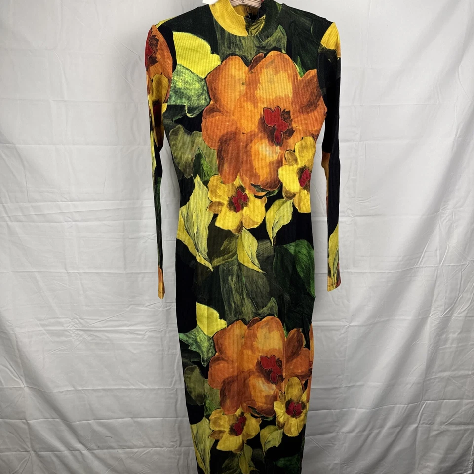 Vestido MIDI Desigual ajustado floral para mujer talla L Foto 4 de 4