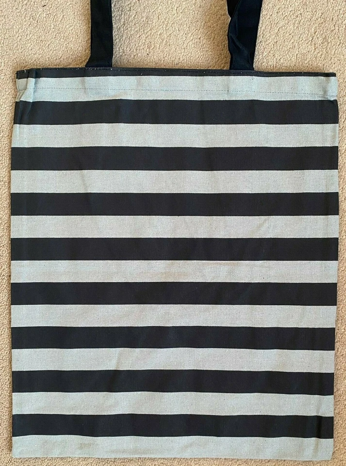 OFFICIAL V&A EXCLUSIVE TOTE BAG w/ BADGE * GREY & BLACK STRIPE DESIGN * OOP! - Image 4 of 4