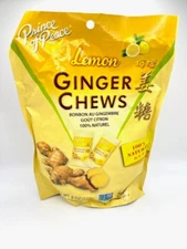 Prince of Peace Ginger Chews Candy with Lemon( 100% Natural ) 8 oz