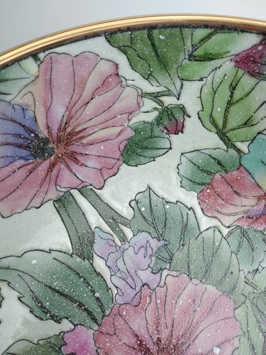 Andrea by Sadek Chinese Enamel Painted 10" Round Bowl Floral Motif - Picture 4 of 20