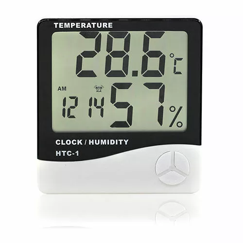 New Digital LCD Temperature Humidity Meter Clock Indoor Hygrometer  Thermometer