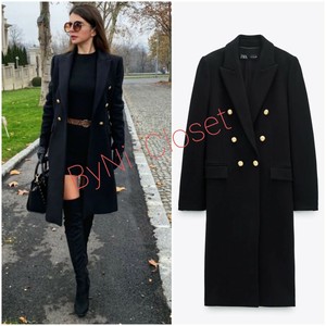 black metallic coat
