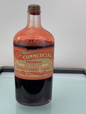 Angus & Co Scarlet Full of Ink, Bottle Imperial Pint Size Made  Australia (m338)