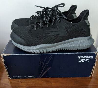 Reebok Flexagon Athletic Work Shoe Black And Grey Size 10W