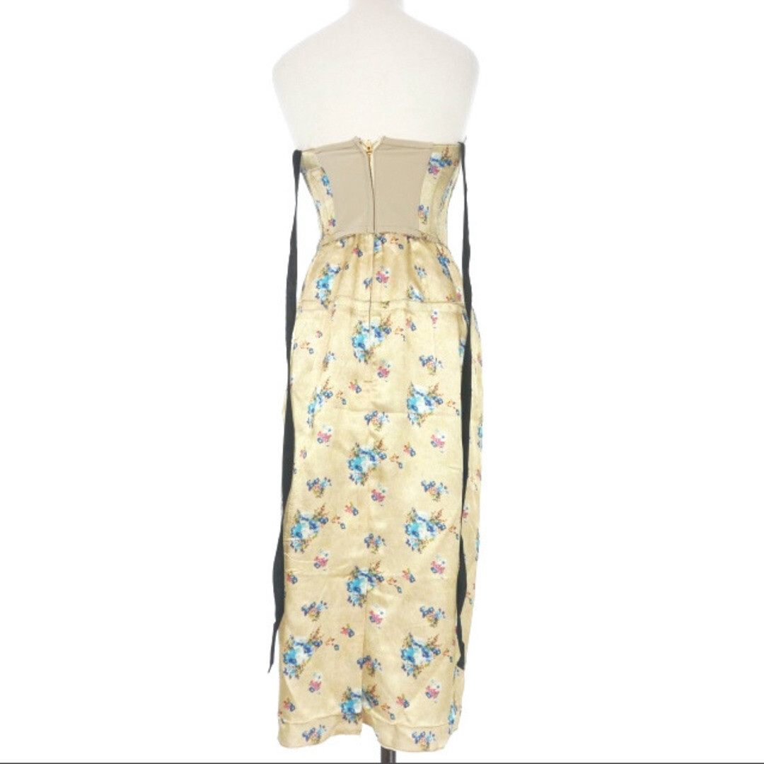 TOGA PULLA 22SS Flower Print One Piece Dress 36 Champagne TOGA PULLA 22SS Flower Print One Piece Dress 36 Champagne