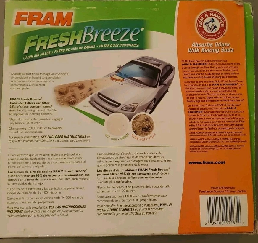 ¡NUEVO! Brazo y martillo de filtro de aire de cabina FRAM Fresh Breeze CF10136 1 pieza. Vehículos GM Foto 2 de 2