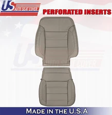 2017 For GMC Sierra Denali Front Driver Top & Bottom Leather Seat Covers Tan