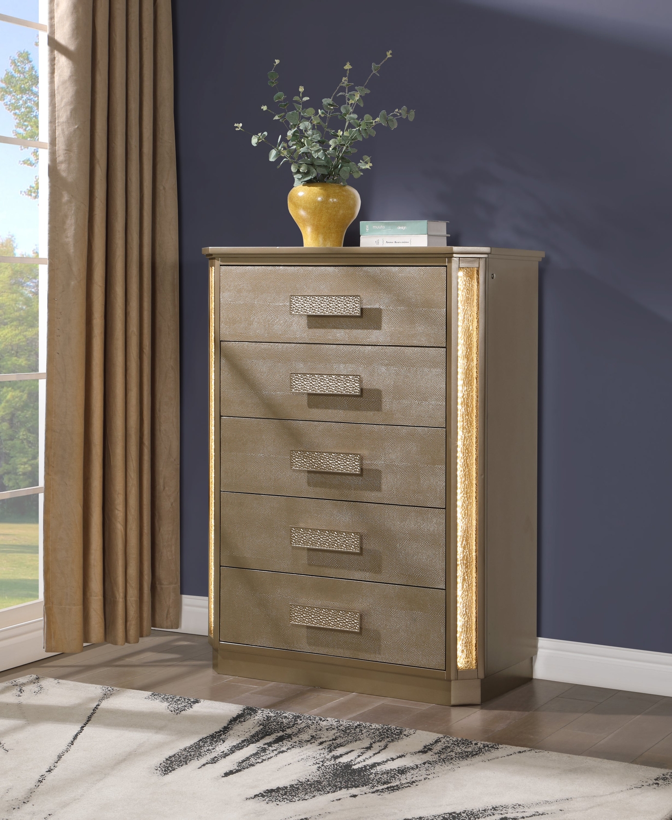 Gold Wooden Chest | Handcrafted Storage Chest