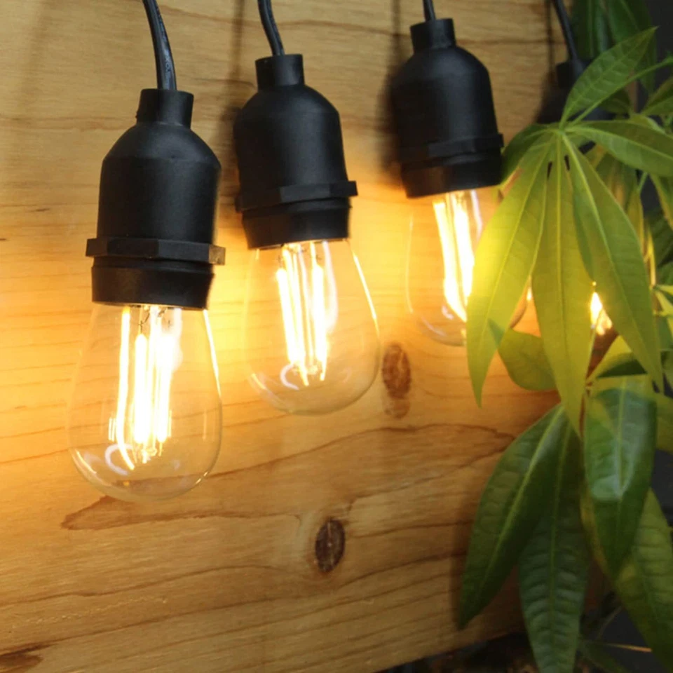 Lâmpadas de substituição LED E26 2W S14 globo transparente lâmpada Edison 2700K branco quente - Imagem 2 de 4