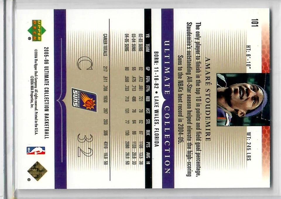 2005-06 Ultimate Collection - Amare Stoudemire #101, 117/125 A605 - Image 3 of 3