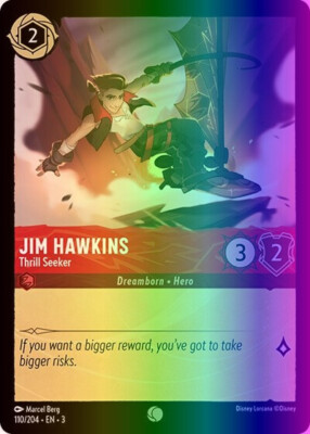Lorcana Jim Hawkins - Thrill Seeker (110/228) Into the Inklands NM FOIL