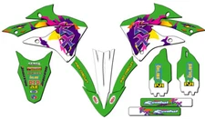 2022-2025 KX 112 THROWBACK Green Senge Graphics Kit Compatible with Kawasaki