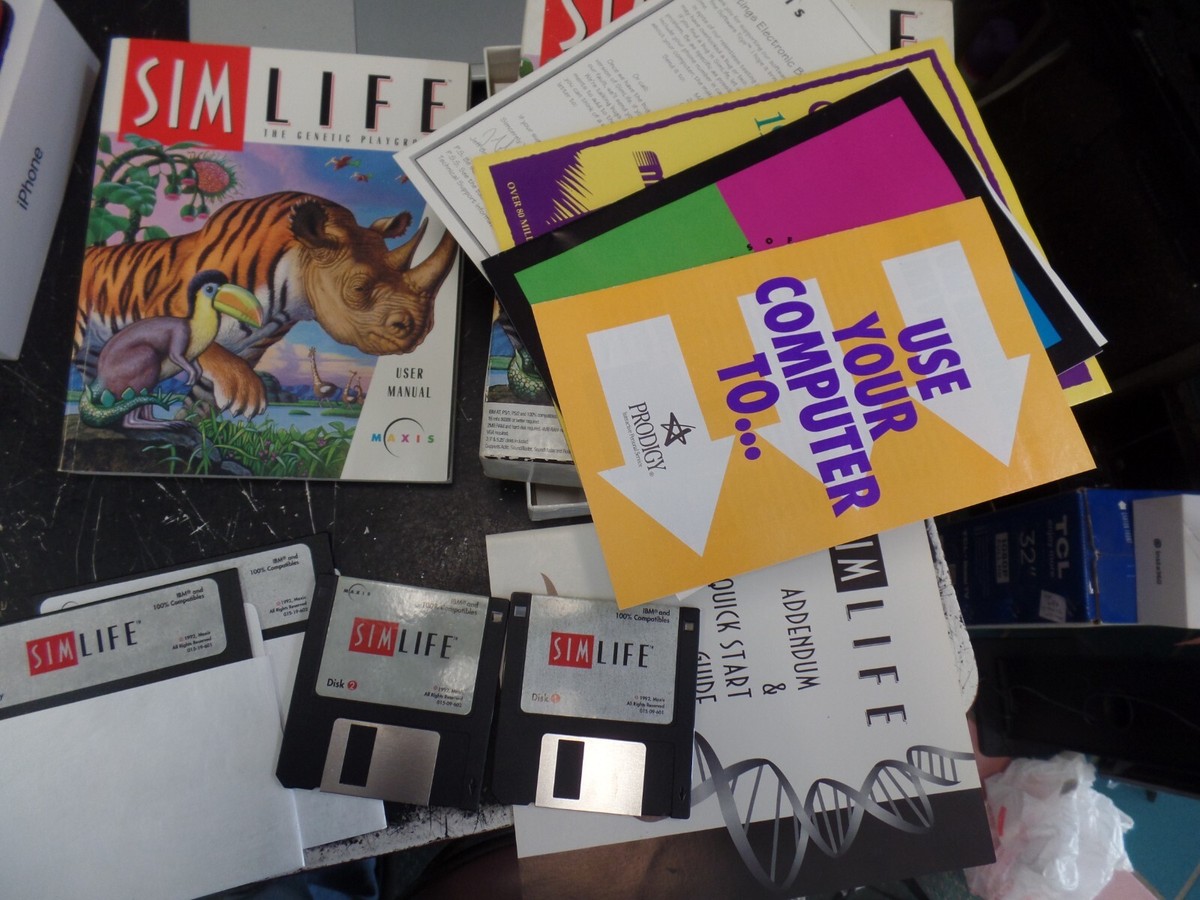 Sim Life Big Box IBM PC Video Game With Floppy Disks 3.5