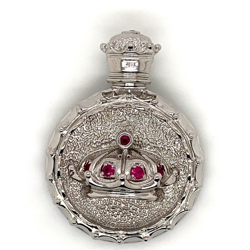 925 Sterling Silber Herren Rubin Krone Anhänger Charm 45 Gramm - Bild 2 von 3