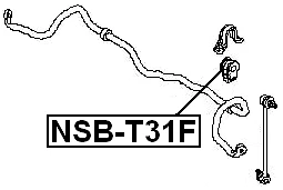 Front Stabilizer Sway Bar Bushing D22 For Nissan X-Trail Rus Make T31R 2009-2013 - Image 2 of 3