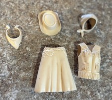 Vintage Marx Johnny West Accessories Jane West Vest, Skirt, Hat Bonnet and Scarf