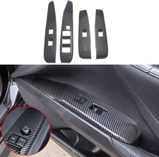 LHD Carbon Fiber Print Door Window Lift Switch Panel Trim Cover Fits 18-26 Camry