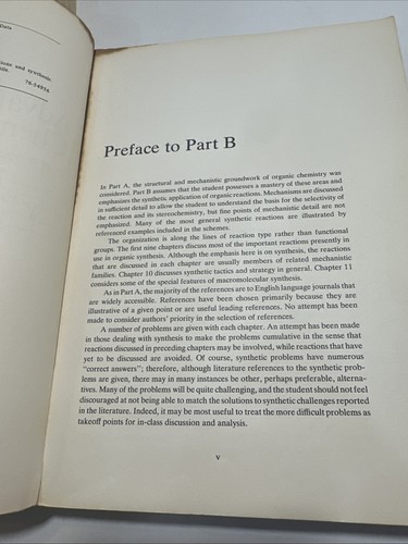 Advanced Organic Chemistry : Reactions and Synthesis (Part A And b) Paperback 77 - Imagen 8 de 13