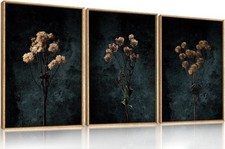 Wildflower Botanical Wall Art - Black Vintage Print