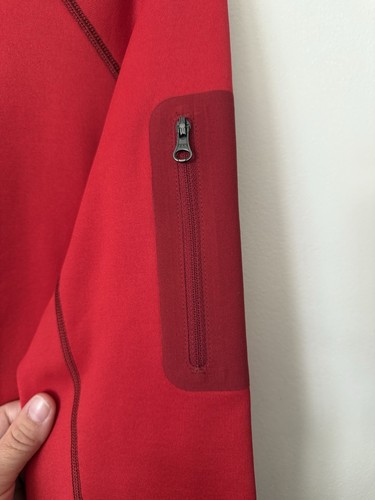 Marmot Mens Red Jacket Fleece Full Zip Pocket Outdoor Hiking Gorpcore Size L - Picture 4 of 8