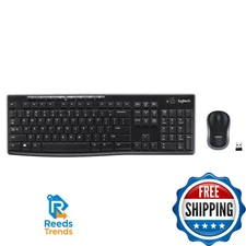 Logitech MK270 Wireless Keyboard & Mouse Combo for Windows, 2.4 GHz, 8 Hotkeys