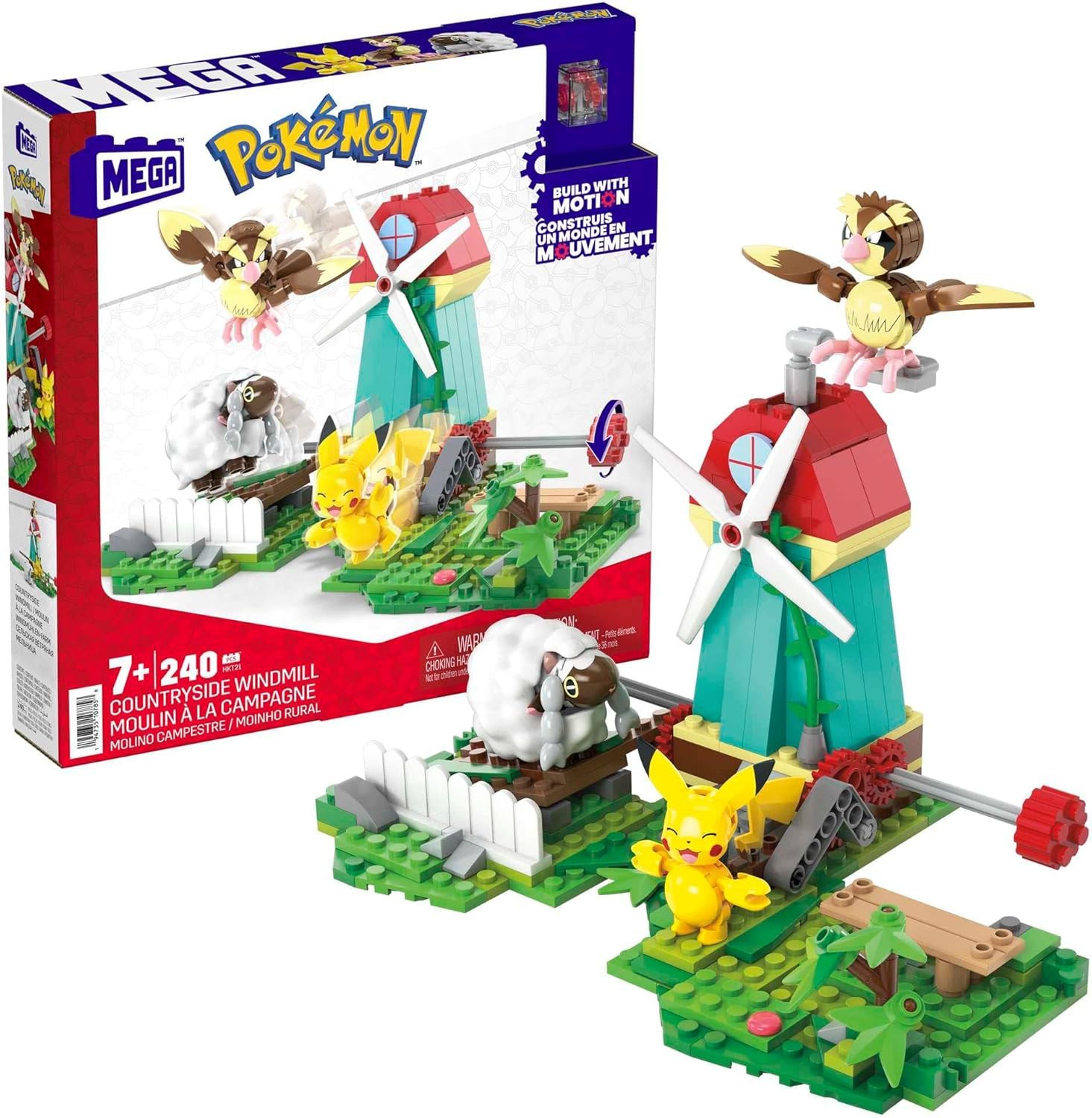 Фигурка Pokemon Mega Construx Windmühle Wind Spielset Пикачу 240 Stücke HKT21