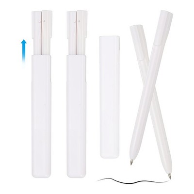 6 Pcs 0.5mm Rollerball Pens, Gel Ink Pens for Gift, White
