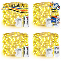 Lichterkette AußEn 100 LED 10M Silberdraht Warmweiß Mit Fernbedienung Garten