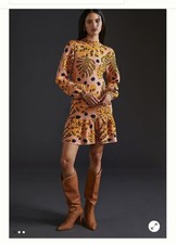 Farm Rio Women's Large L Palms Cheetah Sweater Mini Dress Pink NWT NEW Rare