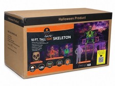 10 Ft Giant Light Up Skeleton Halloween Outdoor LED Color Changing Poseable