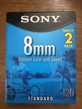 NEW 2 Pack Sony 8mm 120 Minutes P6-120MPL 8 MP Standard Camcorder Video Tapes