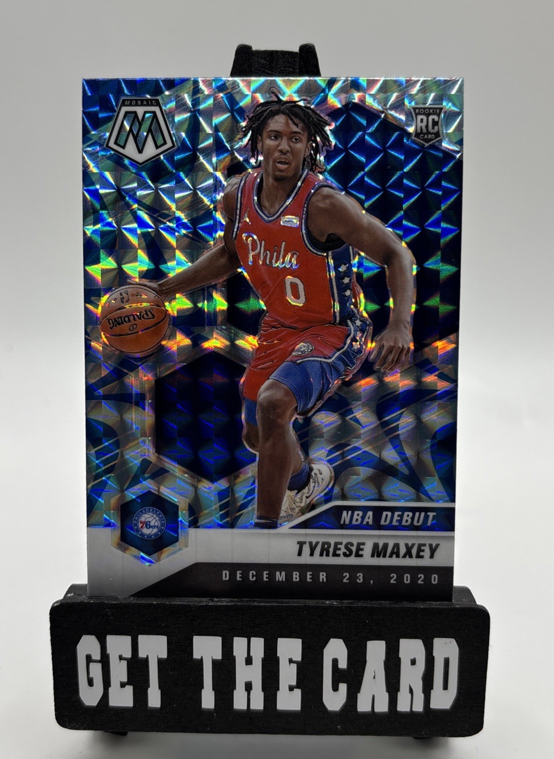 2020-21 Mosaic Tyrese Maxey Reactive Blue Prizm NBA Debut Rookie RC #263