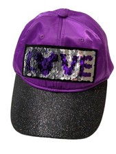Disney Parks Hat Mickey Mouse Love Youth Size 21-23" Purple Black Bling New