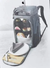 Titan 26-Can Backpack Cooler Gray 5 Compartments 2 Ice Packs 10005760 NEW